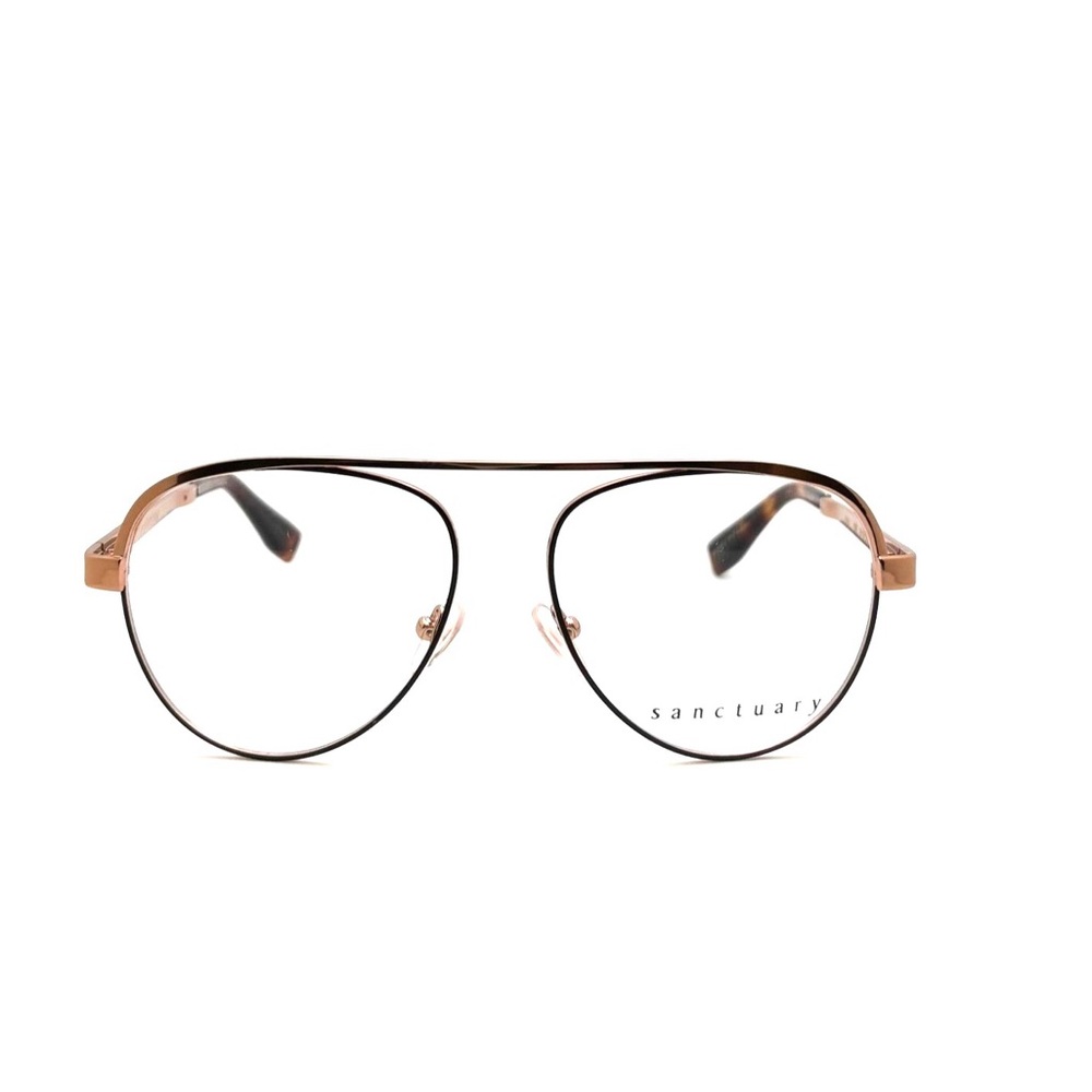 Sanctuary Lyra Eyeglasses Rose Gold & Black Aviator Retro 1970’s New